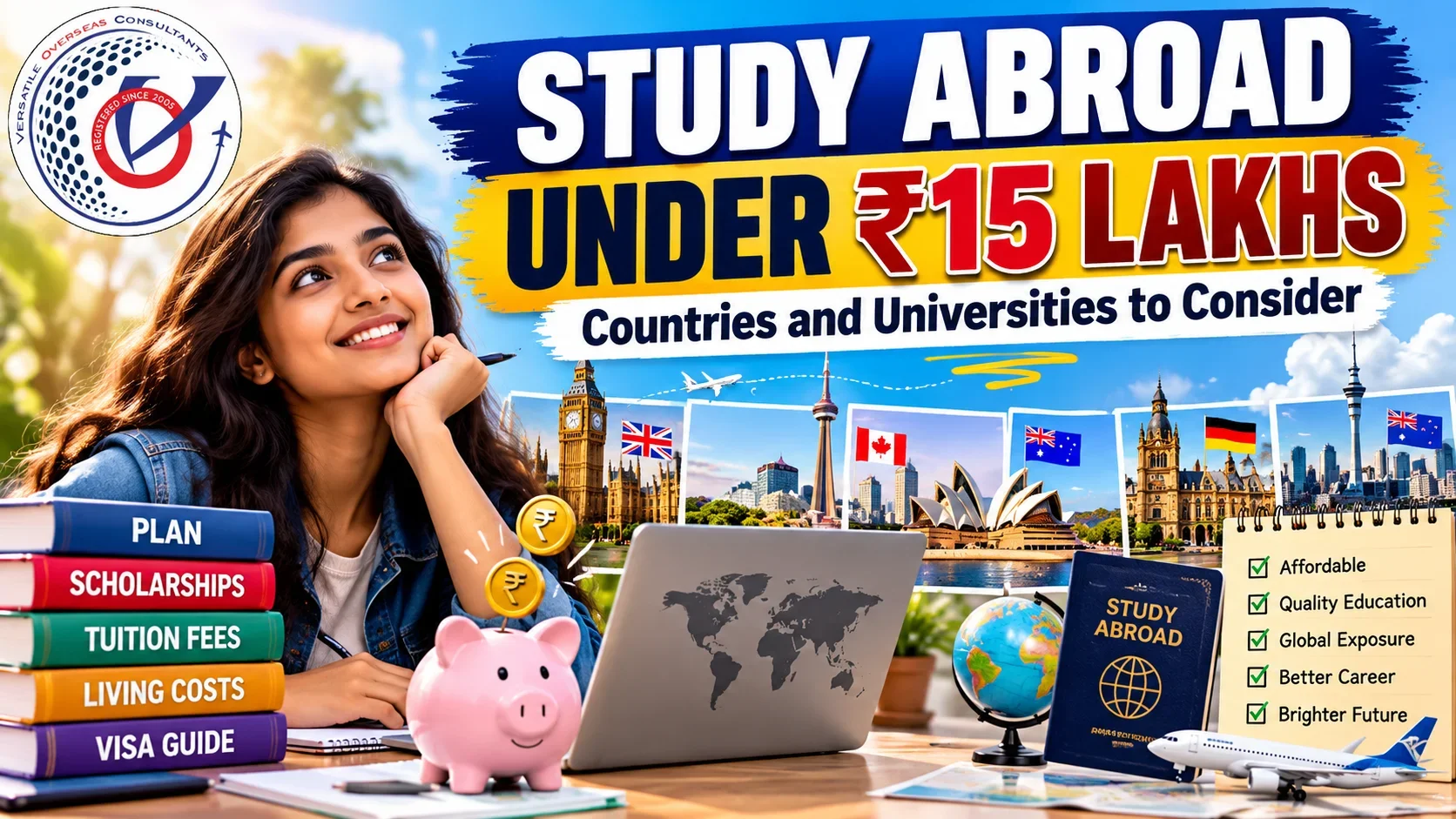 Study Abroad Under ₹15 Lakhs: Countries and Universities to Consider